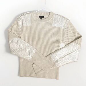 Rag & Bone Cream Ribbed Knit Sweater size M